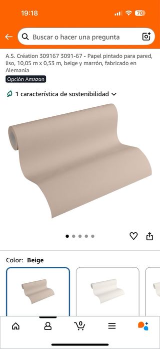 Papel pintado beige, comprados por error.
