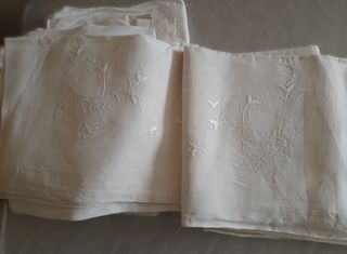 2 completi Lenzuola in lino bianche matrimoniali