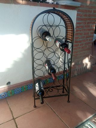 Botellero vino metallico e legno