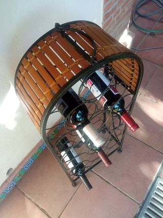 Botellero vino metallico e legno