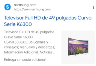 Placas Electrónicas TV Samsung 49 Curva K6300