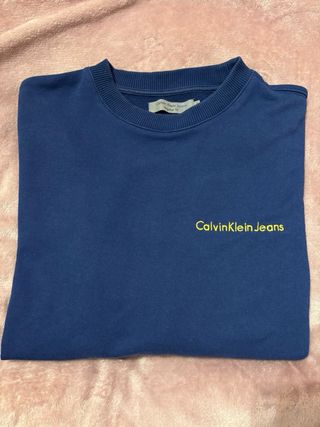 Felpa Calvin Klein Jeans Blu Taglia S