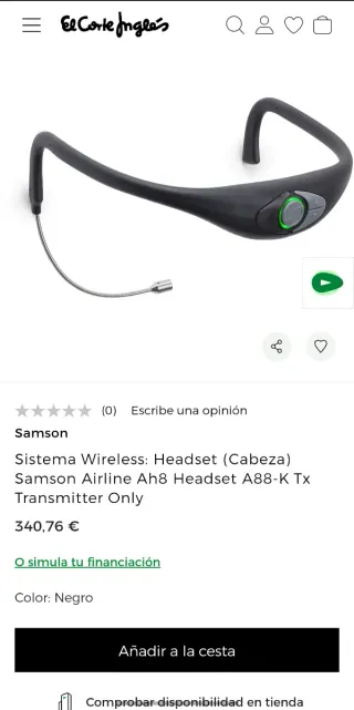 Transmisor Samson AH8 Negro