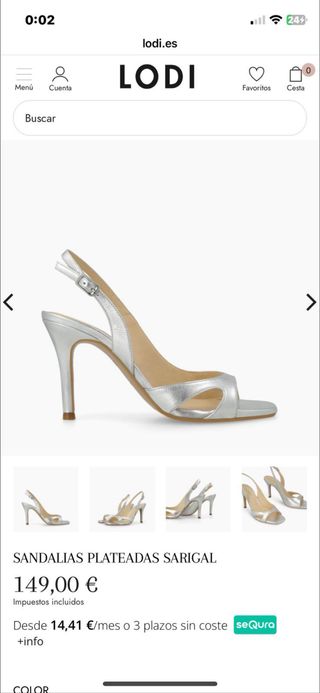 Sandalias plateadas LODI