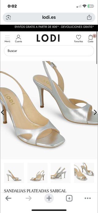 Sandalias plateadas LODI