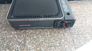 Barbacoa Gas Portátil Negra y Plateada