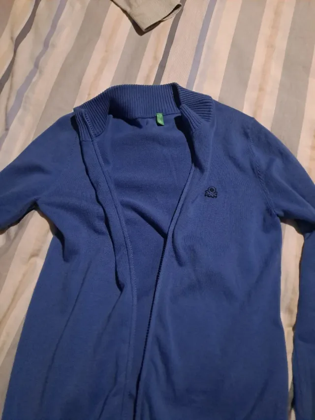 Chaqueta Benetton cremallera azul niño
