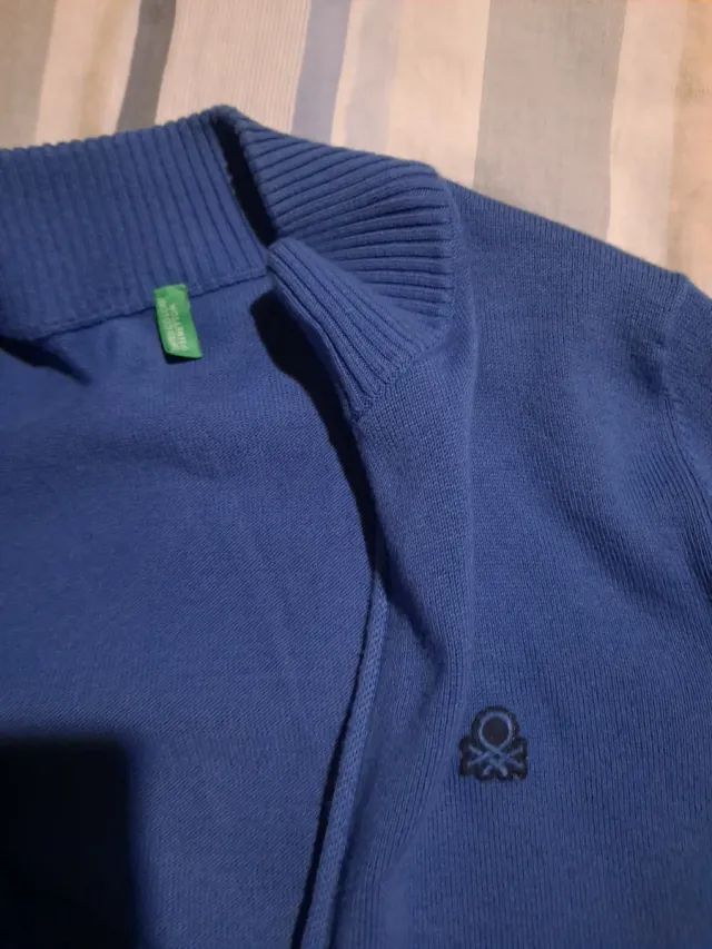 Chaqueta Benetton cremallera azul niño