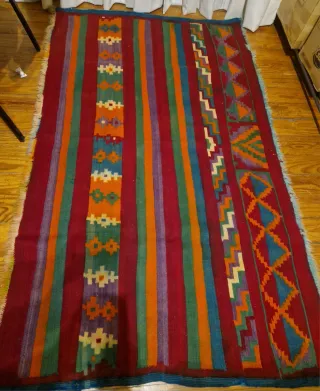 Alfombra Kilim Multicolor Tejida