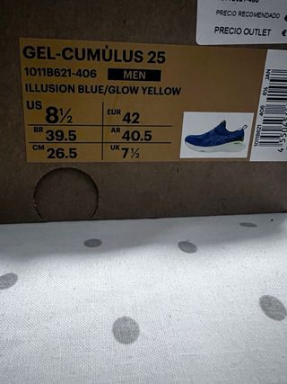 Zapatillas Asics Cumulus 25. Nuevas.