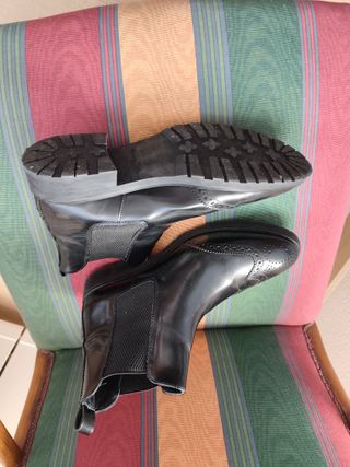 Botines Chelsea Massimo Dutti Cuero Talla 40 mujer