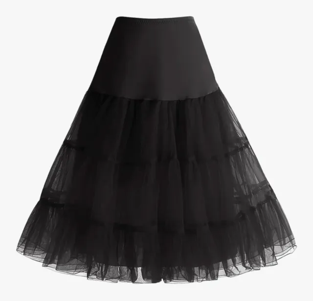 Gonna organza retrò pinup nera taglia adulto