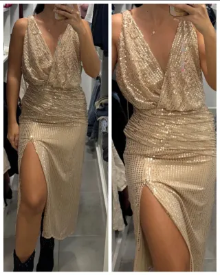 Vestido lentejuelas Zara Talla XS