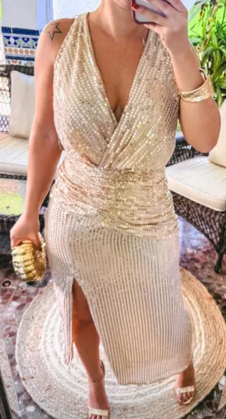 Vestido lentejuelas Zara Talla XS