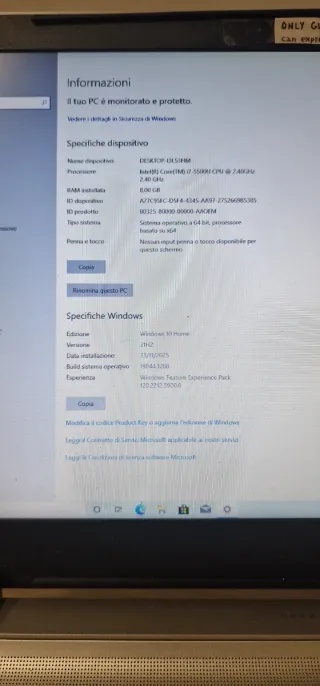 HP Envy 15 i7 8GB SSD 256GB Scheda Video 2GB