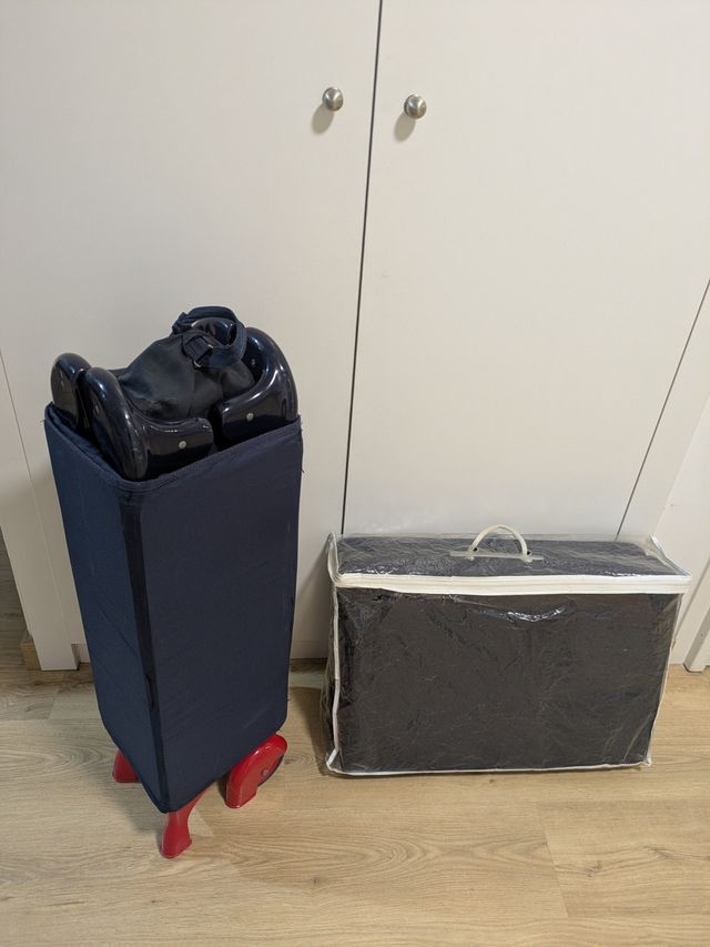 Cuna viaje plegable + colchón + bajeras + edredón