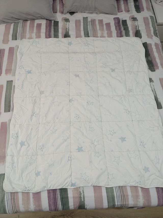 Cuna viaje plegable + colchón + bajeras + edredón