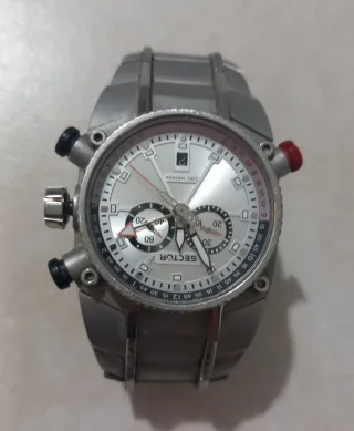Orologio Sector Cronografo Uomo Argento Rosso