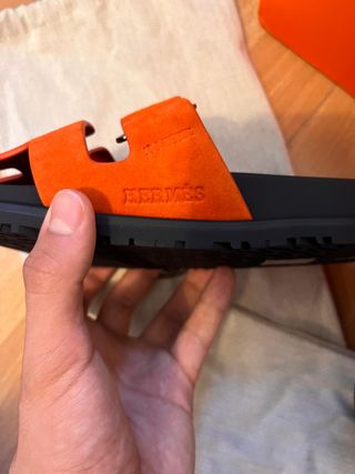 Sandali Hermes Chypre Arancione e Nero