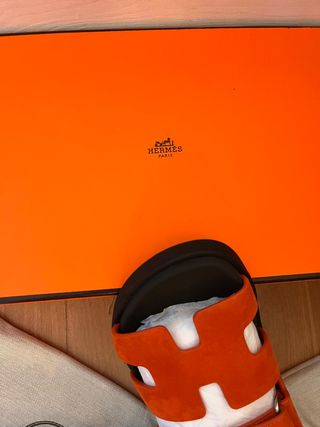 Sandali Hermes Chypre Arancione e Nero