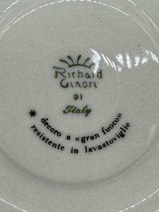 Richard Ginori servizio caffè 6 tazzine + zuccheriera, decoro blu