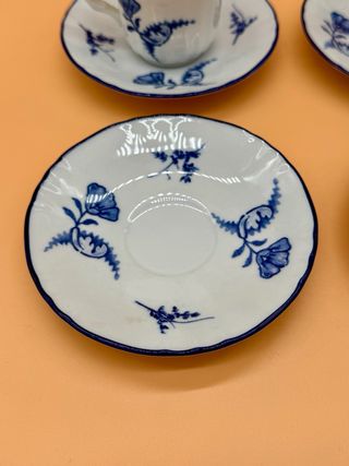 Richard Ginori servizio caffè 6 tazzine + zuccheriera, decoro blu