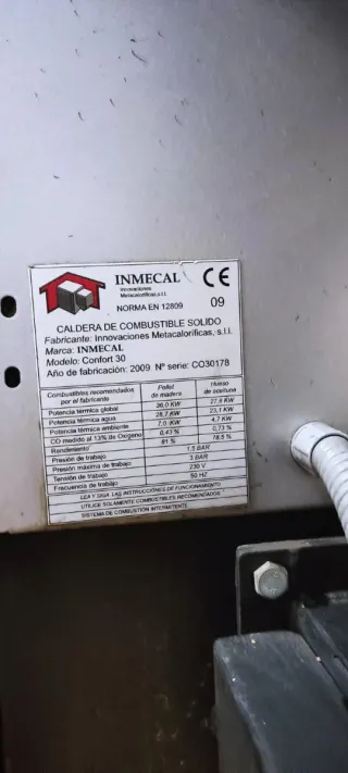 Caldera Biomasa INMECAL CONFORT 30