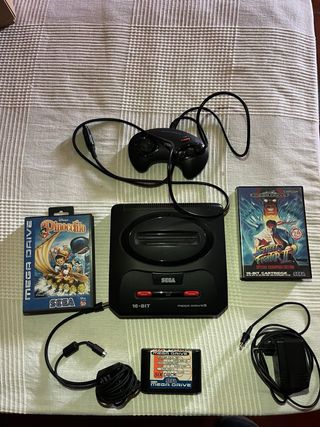 Consola Sega Mega Drive Negra + Juegos