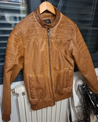 Cazadora Bomber Polipiel Marrón Talla M