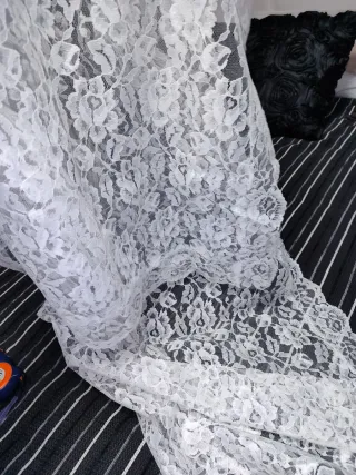 Mantilla encaje beige 165x63