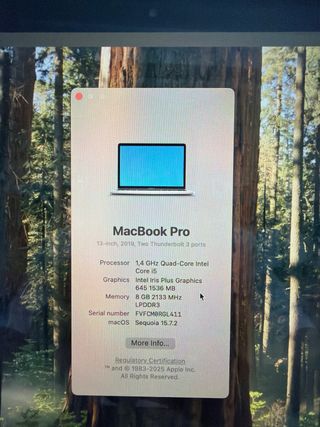 MacBook Pro 2019 13 i5 8GB RAM 128GB SSD