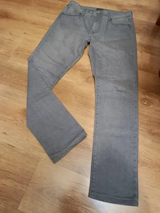 Pantalón vaquero mujer gris talla 46