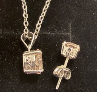 Conjunto Pendiente y Collar Morganita Rosa