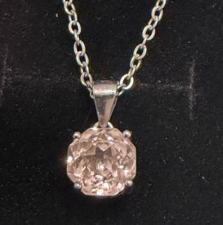 Conjunto Pendiente y Collar Morganita Rosa