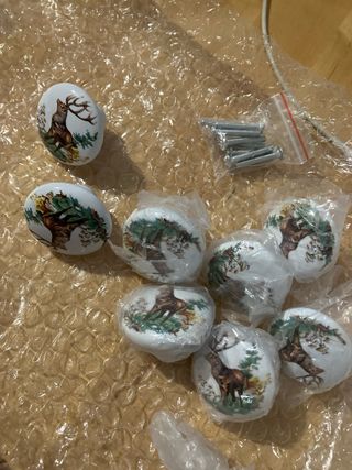 Tiradores cerámica ciervo x 8 piezas