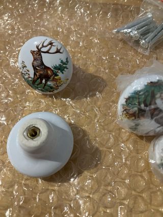 Tiradores cerámica ciervo x 8 piezas