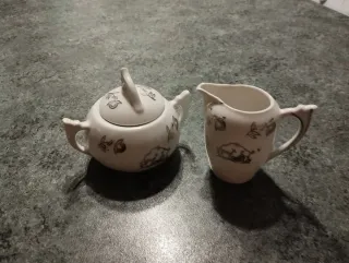 Zuccheriera con coperchio lattiera anni cinquanta