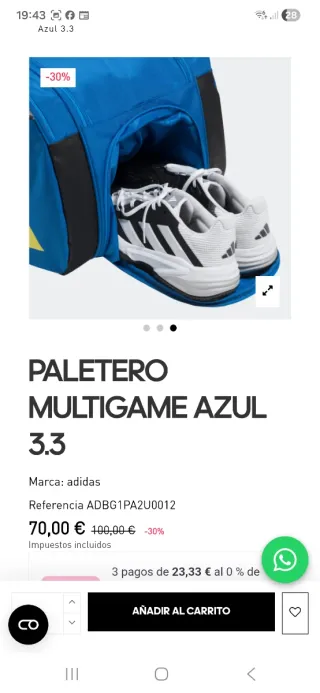 Paletero Adidas Multigam Azul