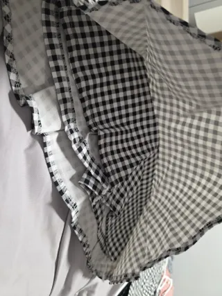 Falda pantalón cuadros blanco y negro