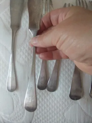 Cubiertos baño plata