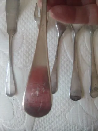 Cubiertos baño plata