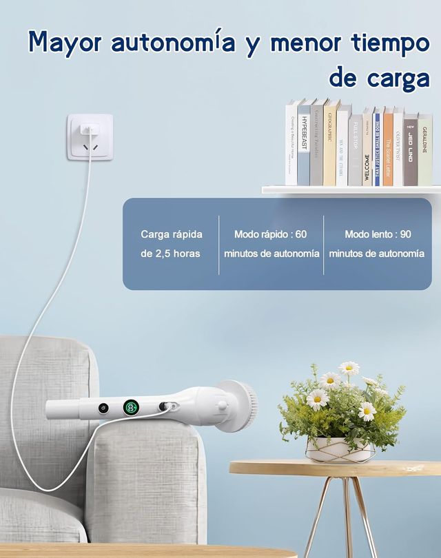 Cepillo eléctrico de 2 velocidades con 4 cabezales