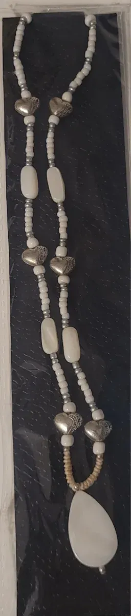 Collar Nácar y Plata Corazón Hecho a Mano