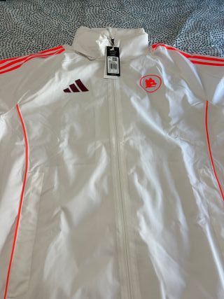 Chaqueta As Roma Adidas Blanca Roja
