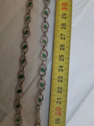 Collana vintage argento 925 e smalto verde.