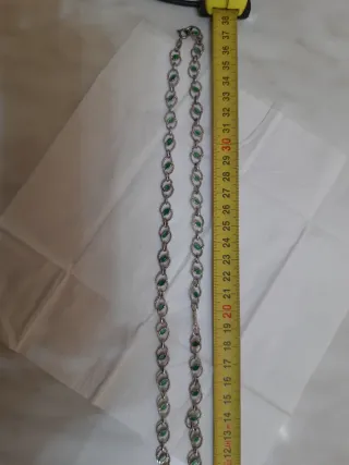 Collana vintage argento 925 e smalto verde.