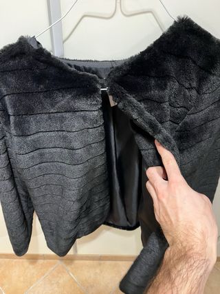 Giacca pelosa nera donna S