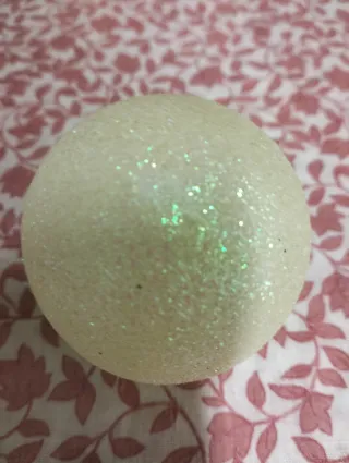 6 Palline Natale Bianche Glitter