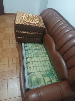 Sofá vintage 3 plazas marrón