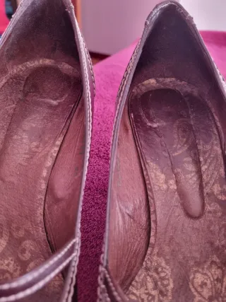 Zapatos de tacón piel marrones talla 40